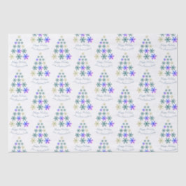 Feierliche Snowflake Weihnachtsbaum Familienurlaub Seidenpapier