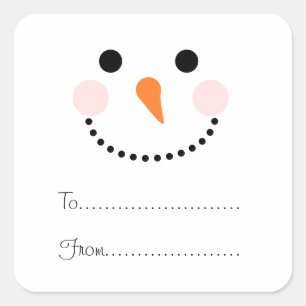 Feierliche Snowman-Gefecht von Quadratischer Aufkleber