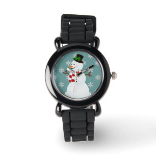 Feierliche Snowman-Uhr Armbanduhr