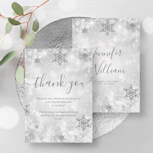 Feierliche Sparkle Silver Winter Hochzeit Vielen D Einladung