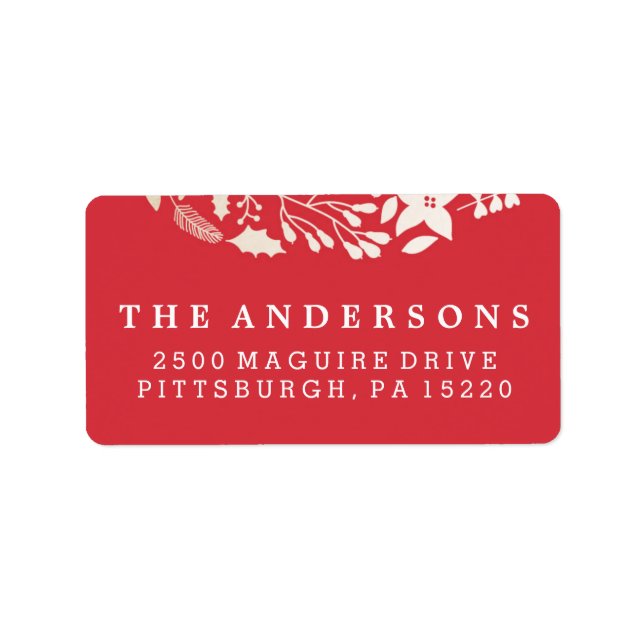 Feierliche Sparkling Florals | Bezeichnung der Fer Adressaufkleber (Vorne)