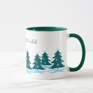 Feierliche Tasse Kaffee Cup Festlicher Weihnachtsb