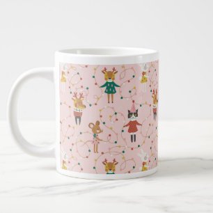 Feierliche Tierfreunde Weihnachtsmuster Jumbo-Tasse