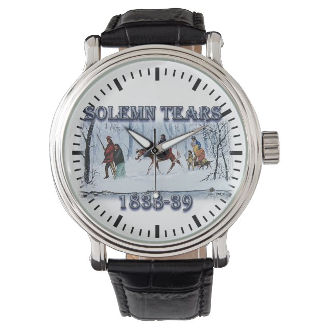 Feierliche Tränen zeigen den Cherokee-Pfad der Trä Armbanduhr (Vorderseite)