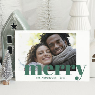 Feierliche Typografie Grün Frohe Weihnachten Foto