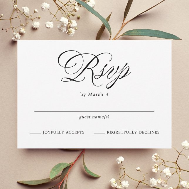 Feierliche Typografie-Hochzeit RSVP Karte (Von Creator hochgeladen)