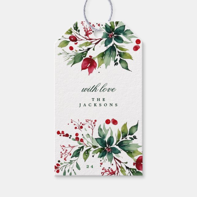 Feierliche Veranstaltung Tag Pine Weihnachtsfeiert Geschenkanhänger (Vorderseite)