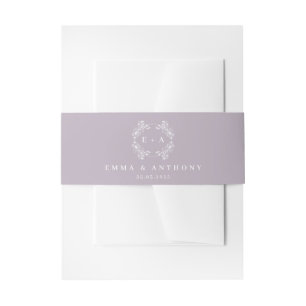 Feierliche Vintage Lavendel-Monogramm-Hochzeit Einladungsbanderole