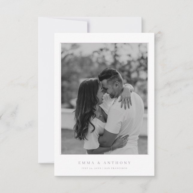 Feierliche Vintage Lavendel-Monogramm-Hochzeit Save The Date (Vorderseite)