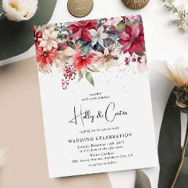 Feierliche Weihnachten Florals Hochzeit Einladung