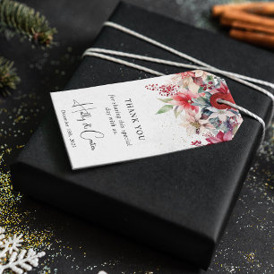 Feierliche Weihnachten Florals Hochzeit Geschenkanhänger