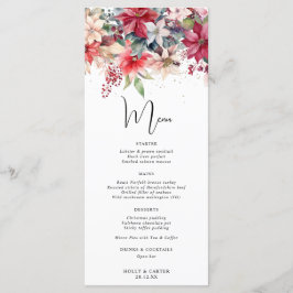 Feierliche Weihnachten Florals Hochzeit Menükarte