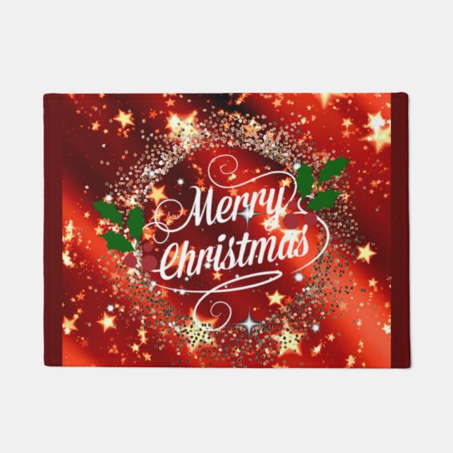 Feierliche Weihnachten, Glitzer und Glitter Fußmatte (Vorderseite)