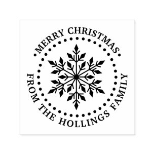 Feierliche Weihnachten Gruß Schneeflocke Name Permastempel