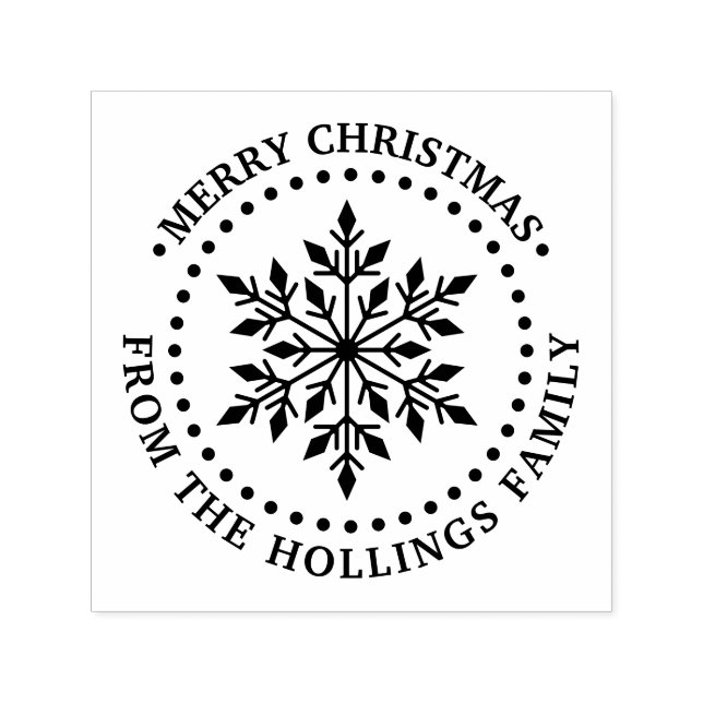 Feierliche Weihnachten Gruß Schneeflocke Name Permastempel (Design)