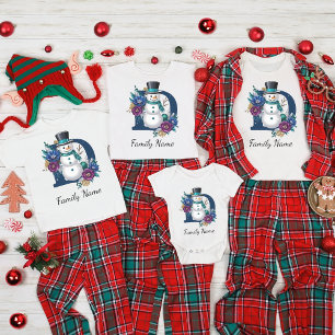 Feierliche Weihnachten im Snowman 'D' Monogram T-Shirt