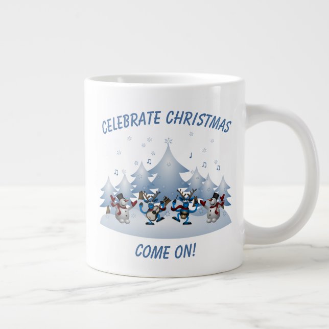 Feierliche Weihnachten kommen Jumbo-Tasse (Rechts)