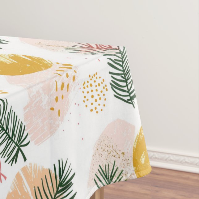 Feierliche Weihnachten mit grünen, goldenen, rosa  Tischdecke (Beispiel)