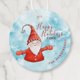 Feierliche Weihnachten Niedlich Gnome Custom Happy Geschenkanhänger