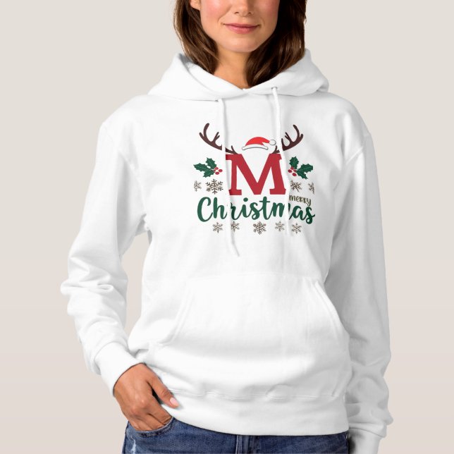 Feierliche Weihnachts-Adult Pullover Hoodie (Vorderseite)