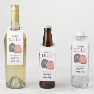 Feierliche Weihnachtsfeier im Ugly Sweater Flaschenanhänger