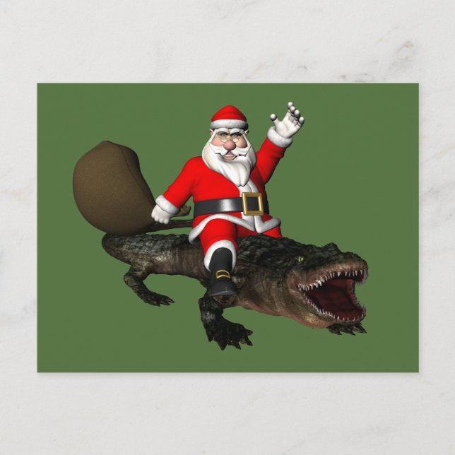 Feierliche Weihnachtsfeier Reiten Feiertagspostkarte (Vorderseite)