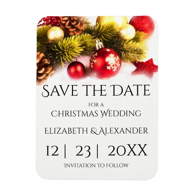 Feierliche Weihnachtsfeiern Speichern Sie das Date Magnet (Vertikal)