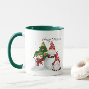 Feierliche Weihnachtsfeiertage-Gnome fügen Monogr Tasse