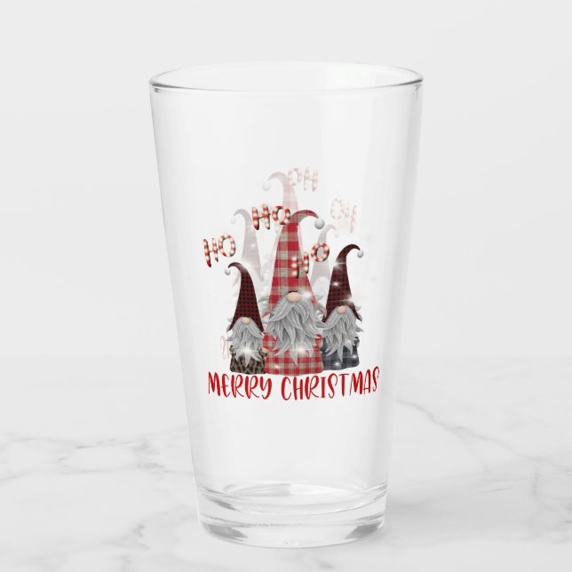 Feierliche Weihnachtsfeiertage-Gnome Glas (Rückseite)