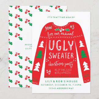 Feierliche Weihnachtsfeiertage im Ugly Sweater Einladung