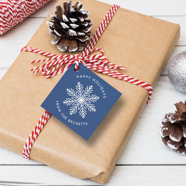 Feierliche Weihnachtsfeiertage mit Schneeflocken Geschenkanhänger (Von Creator hochgeladen)