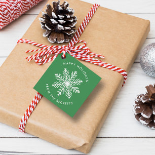 Feierliche Weihnachtsfeiertage mit Schneeflocken Geschenkanhänger