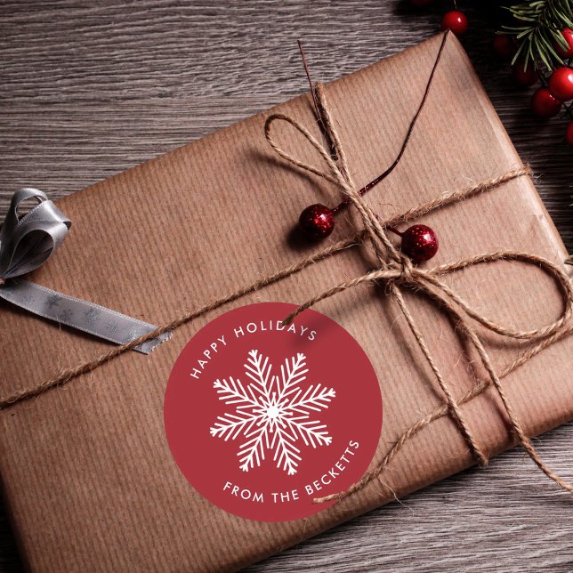 Feierliche Weihnachtsfeiertage mit Schneeflocken Runder Aufkleber (Von Creator hochgeladen)