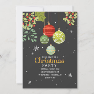Feierliche Weihnachtsfeiertage - Party Einladungen