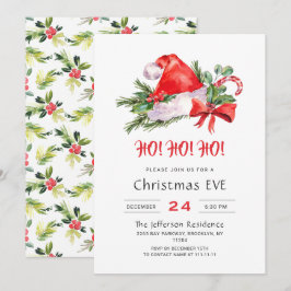 Feierliche Weihnachtsmannmütze Weihnachten Party Einladung
