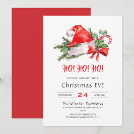 Feierliche Weihnachtsmannmütze Weihnachten Party Einladung
