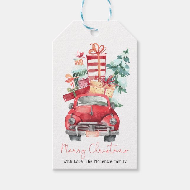 Feierliche Weihnachtswagen Truck Danke Geschenkanhänger (Vorderseite)