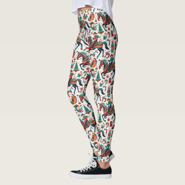 Feierliche Western Cowgirl Weihnachten Leggings (Links)