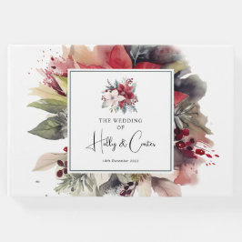 Feierliche Winter Florals Weihnachtsfeier Gästebuch