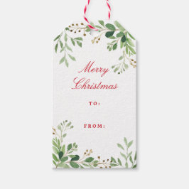 Feierliche Winterlandschaft Wasserfarben Foliage U Geschenkanhänger