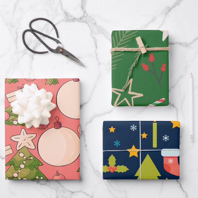 Feierliche Wraps für glückliche Momente Geschenkpapier Set (Vorderseite)