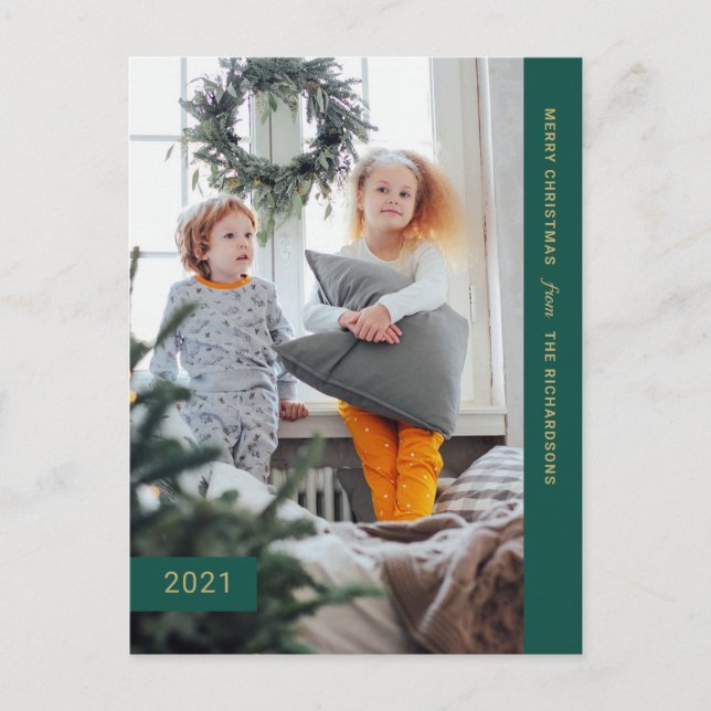 Feierliche Wünsche | Modernes One Foto Feiertagspostkarte (Vorderseite)