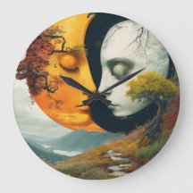 "Feierliche Zeit: Sun & Moon Wall Clock"