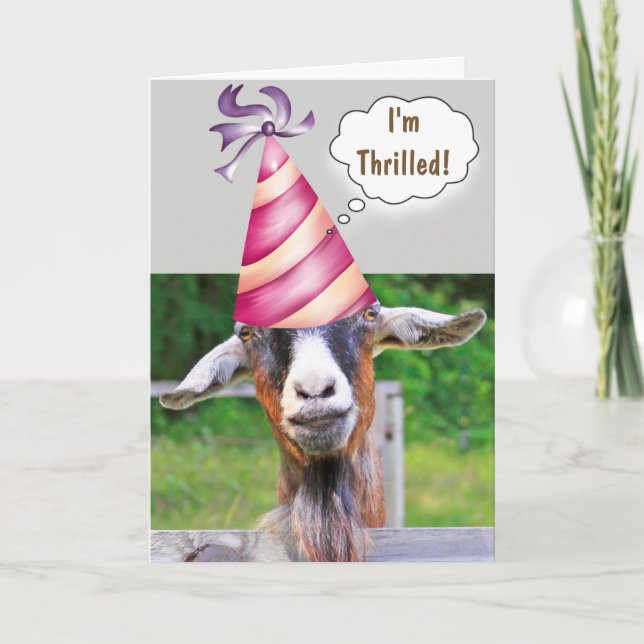 Feierliche Ziege zum Geburtstag Karte (Vorderseite)