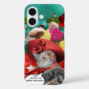 FEIERLICHER CAT-PRINZESTATUS, ROTER HAT MIT SCHWEI iPhone 16 HÜLLE