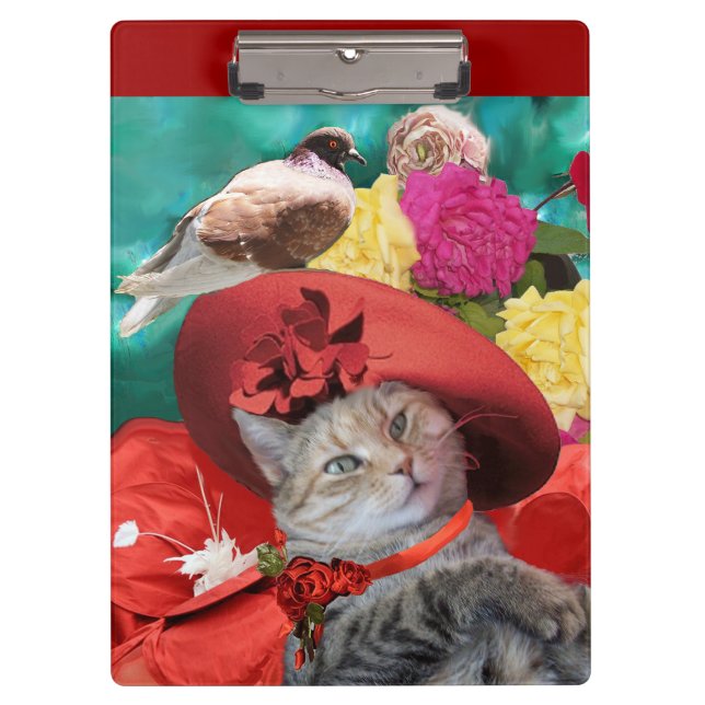 FEIERLICHER CAT-PRINZESTATUS, ROTER HAT MIT SCHWEI KLEMMBRETT (Vorderseite)