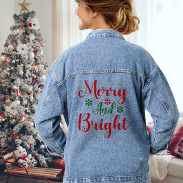 Feierlicher, fröhlicher und heller Weihnachtsurlau Jeansjacke