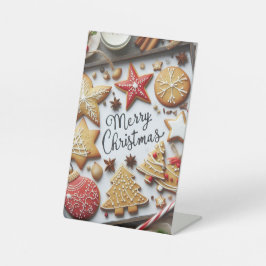 "Feierlicher Geschmack: Frohe Weihnachtsmenüs & Pr Sockelschild