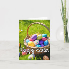 Feierlicher glücklicher Osterkorb Feiertagskarte