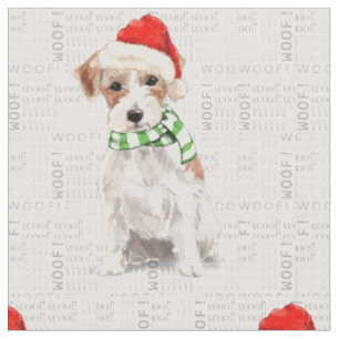 Feierlicher Jack Russell Terrier Weihnachten Stoff